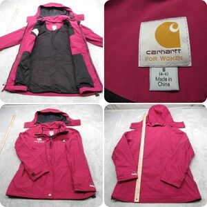 Carhartt Jacket Womens Small Magenta Waterproof Lightweight‎ Packable Cascade